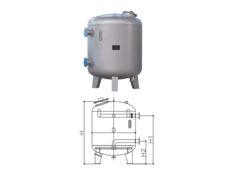 立式不銹鋼石英砂過(guò)濾罐